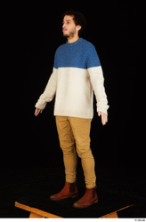 Whole Body Man Shoes Sweater Trousers Slim Standing Studio photo references